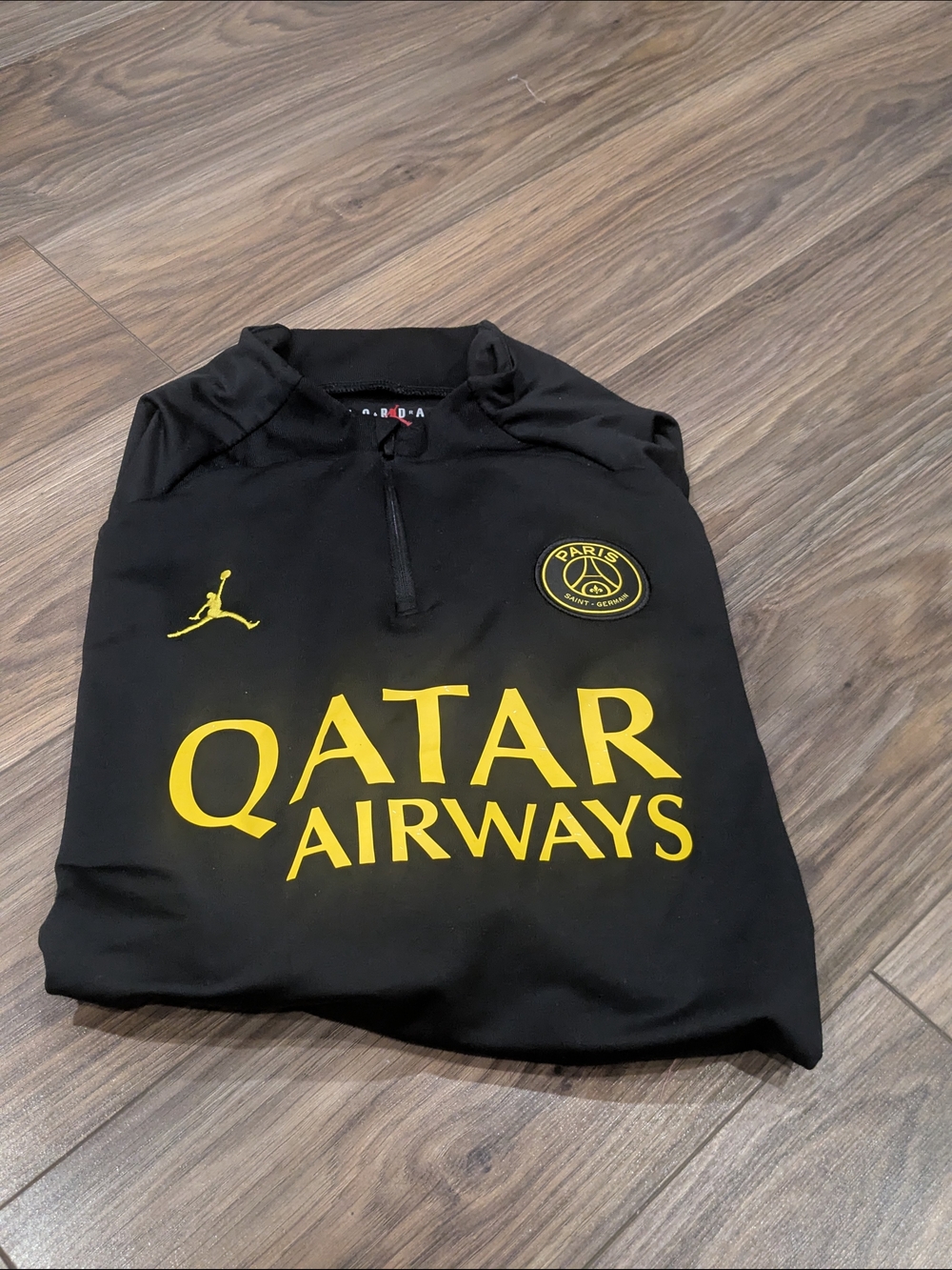 Jordan x PSG Strike Dri-FIT 1/4 Zip Drill Training Top Black Yellow